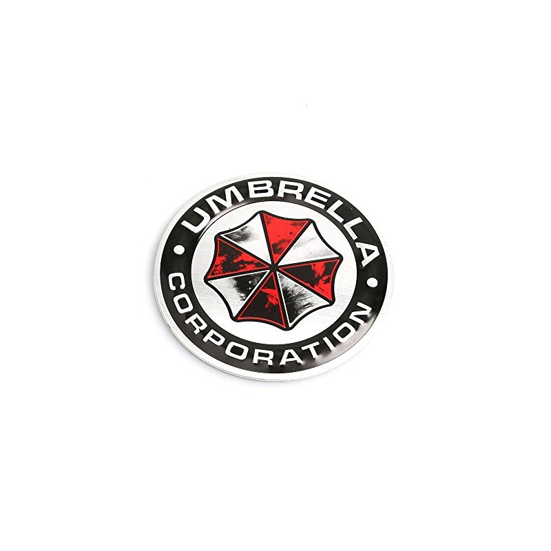 Umbrella Corporation Round Distressed Metal Car Sticker Badge Decal