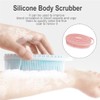 Cepillo Exfoliante De Silicona Para Ducha Con Cuerda Color Rosa