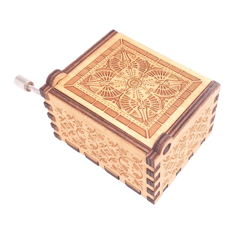Davy Jones Locket Music Box Hand Crank Musical Box Carved