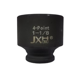 1/2" Drive 1-1/8" 4-Point Square Impact Socket, Heat Treated Cr-Mo Alloy Steel