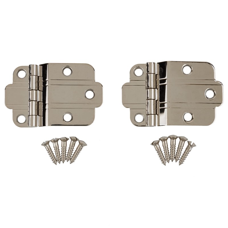 Nickel Art Deco Offset Mount Cabinet Door Hinge | Pack