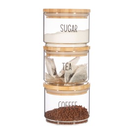 Sass & Belle Tea, Coffee, Sugar Stacking Jars - Set Of 3