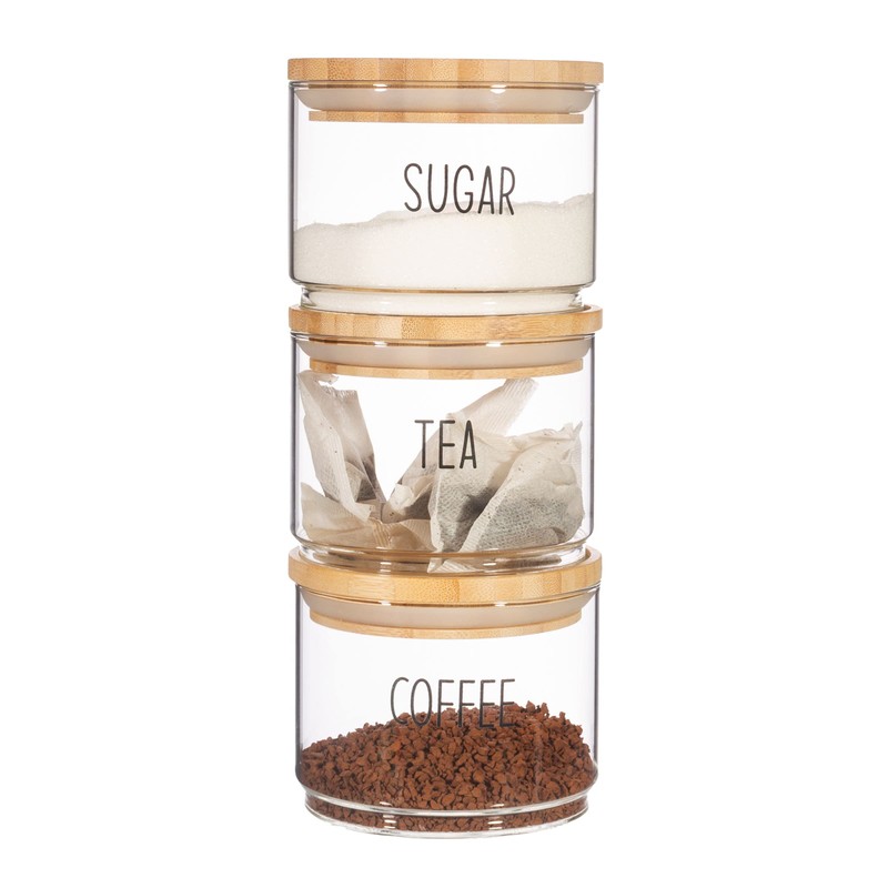 Sass & Belle Tea, Coffee, Sugar Stacking Jars - Set