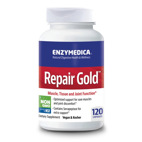 Enzymedica, Repair Gold, Supports Recovery and Helps Relieve Joint and Muscle Discomfort, Natural Supplement, 120 Count (FFP)