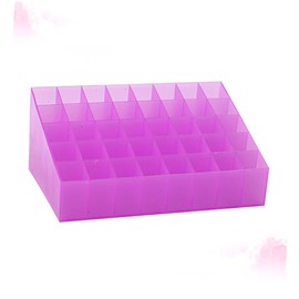 NOLITOY Slots Lipstick Storage Box Purple Makeup Organizer for Desk and Vanity Multi Use Cosmetic and Jewelry Holder for Home and Shop Space Saving Design for Mini Accessories