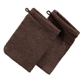 Erwin Müller Heidelberg Washing Mitt, Pack of 2, 100% Cotton, Brown, 15 x 21 cm, Soft Quality, Absorbent and Heavy Duty, Practical Thanks to Loop (Other Colours)