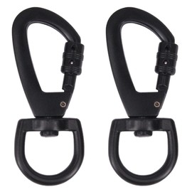 NJCXOLA 2 x Carabiner Hooks with Swivel Joint, Black, Carabiner for Dog Lead, Swivel Carabiner, Robust Swivel Snap Carabiner, Scissor Carabiner for Dog Lead, Mountaineering, Key Ring