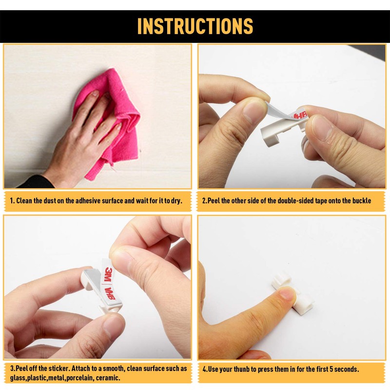 Cable Clips with Strong Self-Adhesive, XIAOXI Cord Organizer Cable Management