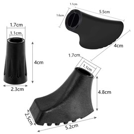 YYWEi Nordic Walking Pads, Walking Poles, Rubber Buffers, Pack of 10, Asphalt Rubber Buffer for All Standard Nordic Walking Poles, Hiking Poles for Nordic Walking Poles with a Diameter of 11 mm