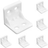 50 PCS White Plastic Corner Brackets, L Shape Right Angle
