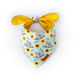 Paws Boutique Premium Dog Bandana/Scarf | Design: Sunflower Koala Cuddles | Reversible Dual Layered/Sided | Small, Medium & Large Pets | Unique Style | Accessories for Puppies & Dogs (S)