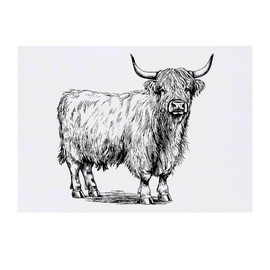 Azeeda 'Hochlandrind stehend' Temporäres Tattoo - Hautfreundlicher & Ungiftiger Abziehbild · Wasserfest (TO00080561)