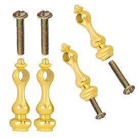4Pcs Metal Spindles Furniture Connectors, Gold Iron Spindles for Glass Railing Post Ends, Cabinet and Spindle Hardware