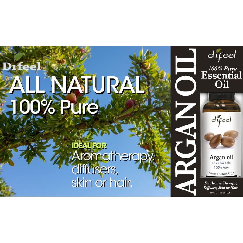 Difeel 100% Pure Essential Oil - Argan Oil, Boxed 1