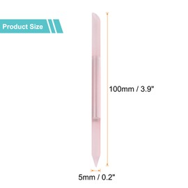 HARFINGTON 2set Glass Cuticle Pusher Tool Dual Ended Crystal Glass Cuticle Remover Manicure Stick with PU Leather for Nail Care Shaper Cuticle Filing, Pink