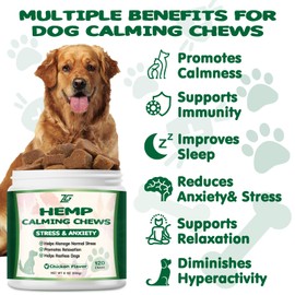 ziehooGe Calming Chews for Dogs - Dog Calming Chews - Anxiety Relief Treats Helps with Separation, Barking, Stress Relief, Composure, Promote Relaxation - Dog Supplements 120 Soft Chews