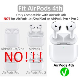 IiEXCEL 5 Pairs AirPods 4 Ear Hooks Wingtip, Replacement Silicone Wings Sport Earhooks Ergonomic Design Wing Tips Holder Non-Slip Anti-Slip Comfortable Accessories Compatible with AirPods 4th - Black