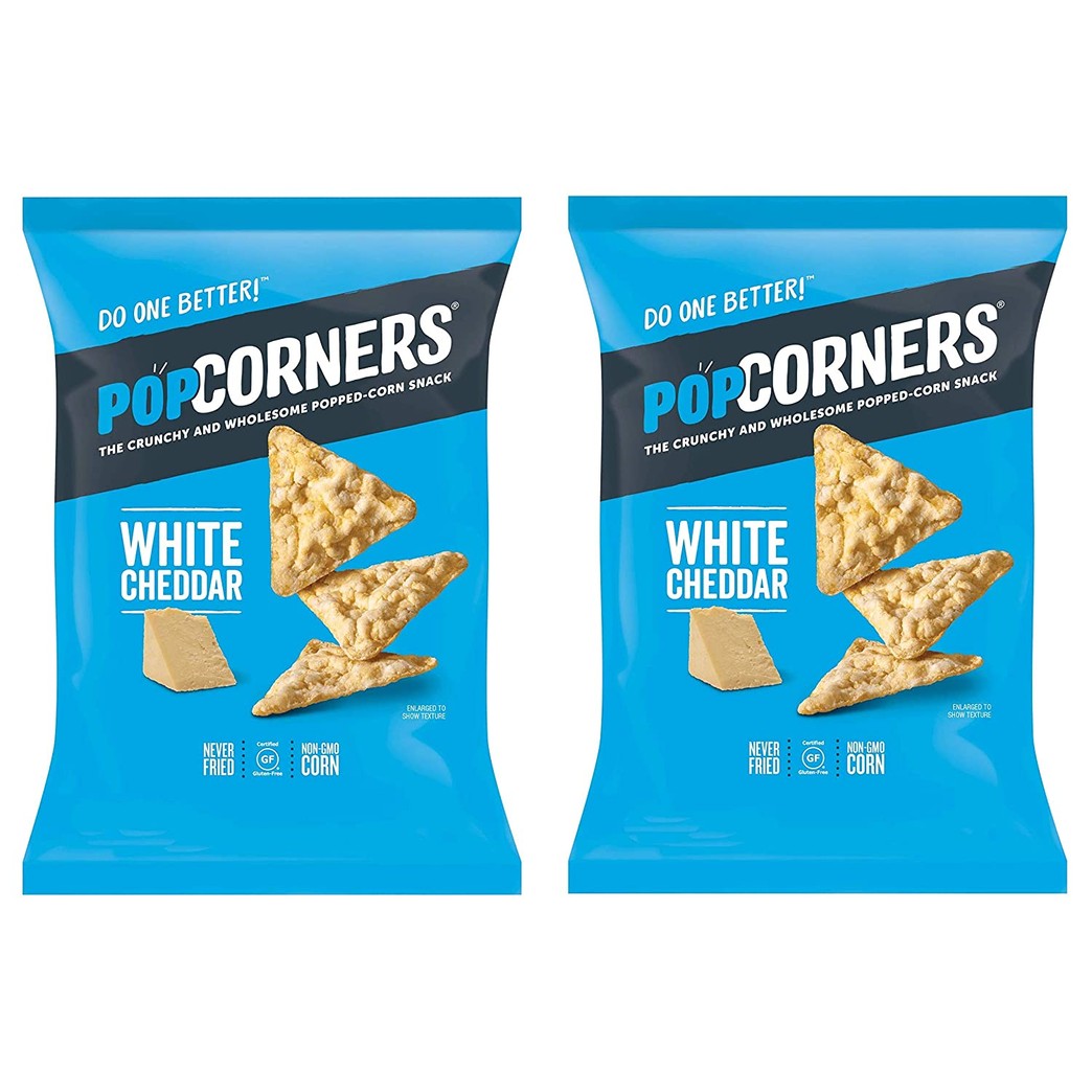 PopCorners PopCorn Snack Chips Pack of 2 5oz Bags (White Cheddar PopCorners) - SET OF 2