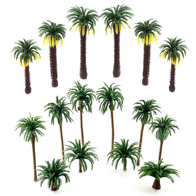 Saktopdeco 16 piezas de plástico modelo tropical de palmera de