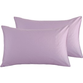 DuShow Egyptian Cotton 300 Thread Count Pillow Cases 2 Pack,Pure Cotton Bed Pillow Cases With Envelope Closure,Purple,51 * 76cm