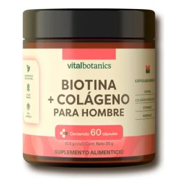 Colágeno Hidrolizado Para Hombres  Biotina 60 Capsulas De 500mg Mens Biotn  Collagn  Colágeno Hidrolizado  Biotina Con Vitamina A, D, E, B5, B9,...   
