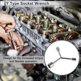 RATCHROLL 1 Pcs Socket Wrench 70mm,75mm,75mm Spanner Socket Remover Hexagon Carbon Steel 12mm,14mm,17mm for Car Motorcycle Dirtbike Y Shaped 3 Way Wrench Sleeve