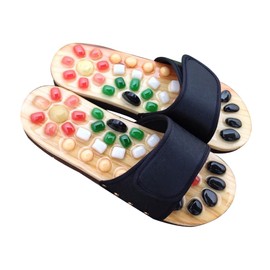 OHPHCALL Natural Jade Massage Health Massage Shoes Cobblestone Pattern Size 41-42