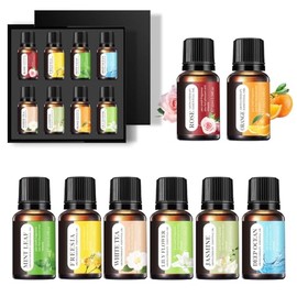 RENDIN Aceites Esenciales de Aromaterapia 8PCS - Aceites Esenciales para Difusor, Hacer Velas Aromaticas y Jabn(rbol de T, Rosa, Lirio, Naranja,...   