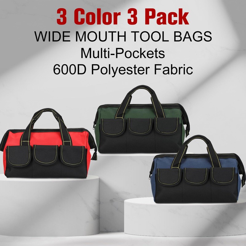 Sanwuta 3 Pack Tool Bag for Men with Waterproof Hard