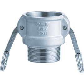 TOYOX 633-BB-1-1/2-SST Cam Lock Coupler Male Thread, For Plant Plumbing and Various Machinery Installation, 1-1/2-Inch, Stainless Steel