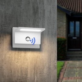 illumishin Outdoor Wall Sconce Light Motion Sensor LED Lamp Modern Wall Lighting Fixture Aluminum Porch Front Door Garden Yard Patio Garage Walkway Hallway 2 Pack