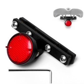 IJYHZKE 2 in 1 Bike Seat Bow Reflector Light Hidden Mount Protective Shell Cover for AirTag, Bike Saddle Rails Anti-Theft Reflector Mounts Tracker Holder