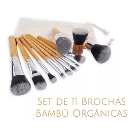 Mist Jewel Brochas De Maquillaje Bambú Ecológicas 11 Pcs