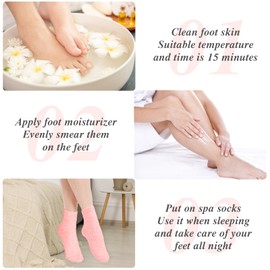 3Pairs Aloe Socks Moisturizing Socks Sleeping SPA Socks for Dry Feet Overnight, Non Slip Coral Fleece Socks for Women, Pedicure Foot Care Socks for Repairing Dry Feet, Cracked Heel