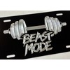 Engraved Silver on Black Beast Mode Weightlifting License Plate Vanity