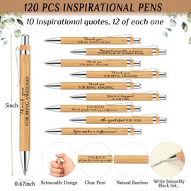 Fulmoon 120 Set Employee Appreciation Gifts May You Be Proud Sign Wood Bamboo Pens with Thank You Bookmark Cards for Coworker Back to School Gifts for Classroom Teacher Student Supplies Party Favor
