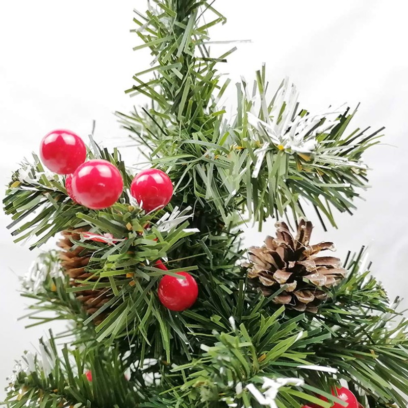 Tomaibaby 1Pc Pine Tree with Wood Base Mini Christmas Tree
