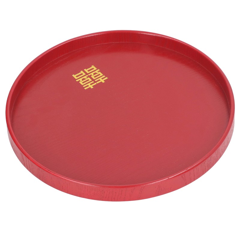 Wood Serving Tray Decorative Serving Platter Snack Fruit Plate for