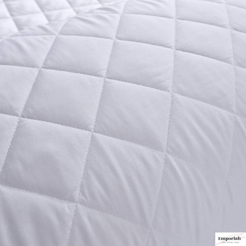 Emporiah Waterproof Quilted Pillow Protector Pad, Super Soft, Breathable and