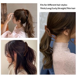 Banana Hair Clips, Ahoney 6 Pack Banana Clips Hair for Thin to Thick Hair Women Non Slip Ponytail Clip Fine Hair Accessories for Women (Heart)