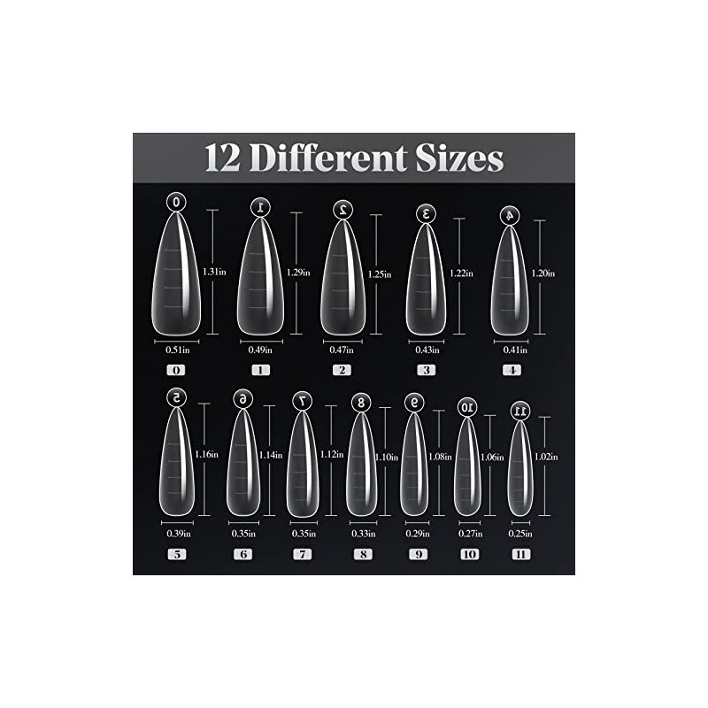 krofaue Dual Forms Poly Extension Gel Dual Forms 120Pcs Formas