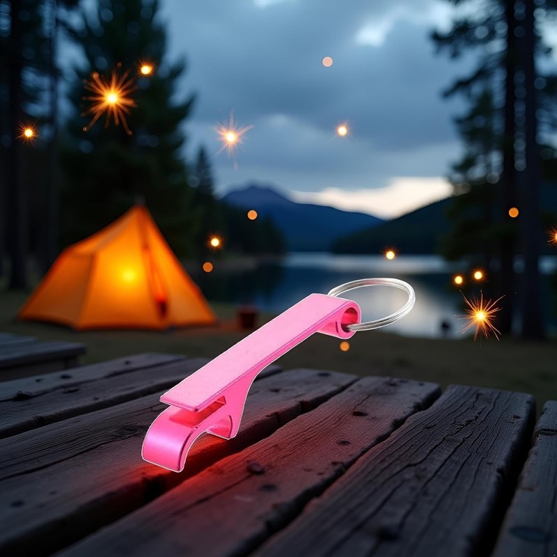 Pink Portable 4 Close 1 Bottle Opener Key Chain Key