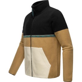 Ragwear Lonndy Men's Fleece Jacket Short Cuddly Sweater Warm with High Collar S-4XL, black