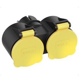 Double Socket Outdoor, Outdoor Socket Adapter Double Socket Multiple Socket Double Plug for Outdoor Use