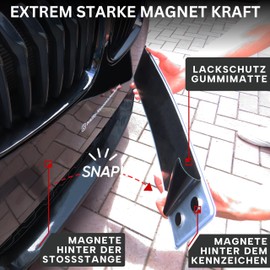 IVALITY® 100% Clean | Magnet Kennzeichenhalter hinter der Stoßstange für 1 Kennzeichen | Rahmenlose Magnetische Nummernschildhalterung Auto | Kennzeichenhalterung Nummernschildhalter
