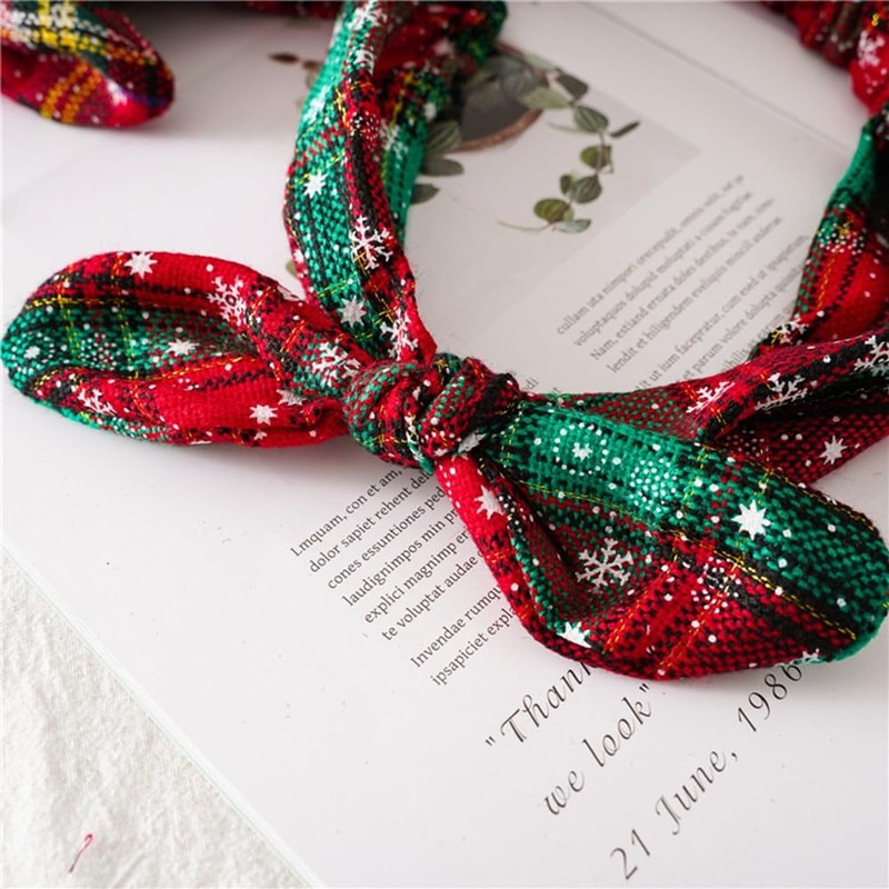 5 x Stretchy Christmas Headbands Set Bow Soft Elastic Alice