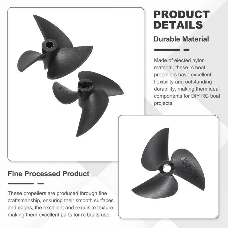 sourcing map 1 Set RC Boat Propeller, 3 Blades Propellers