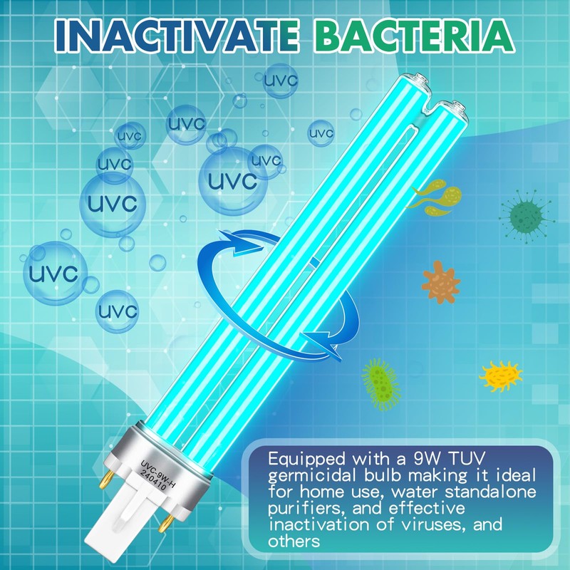 Qualirey 2 Pcs 9 Watt UV Bulb Replacement for Pond