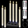 GenSwin Rechargeable Flameless Taper Candles with Charging Base Remote