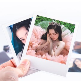 Baskiss 50 Pack Kpop Polaroid Sleeves, Ultra Clear and Ultra Thick Sleeve 200 Microns Protectors Cover, Perfect for Kpop Standard 88x108 mm Square Polaroid, Unsealable (50P - 92x110mm)